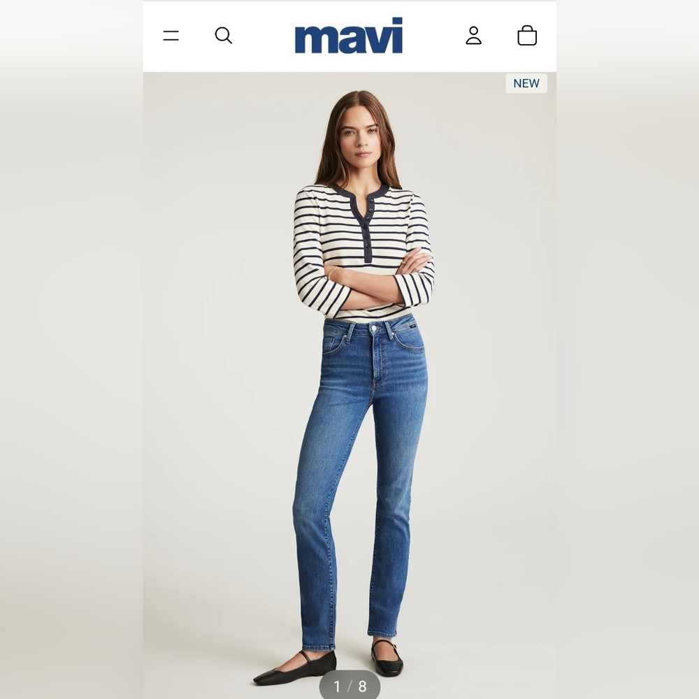 Mavi Women's High Rise Straight Leg Jeans